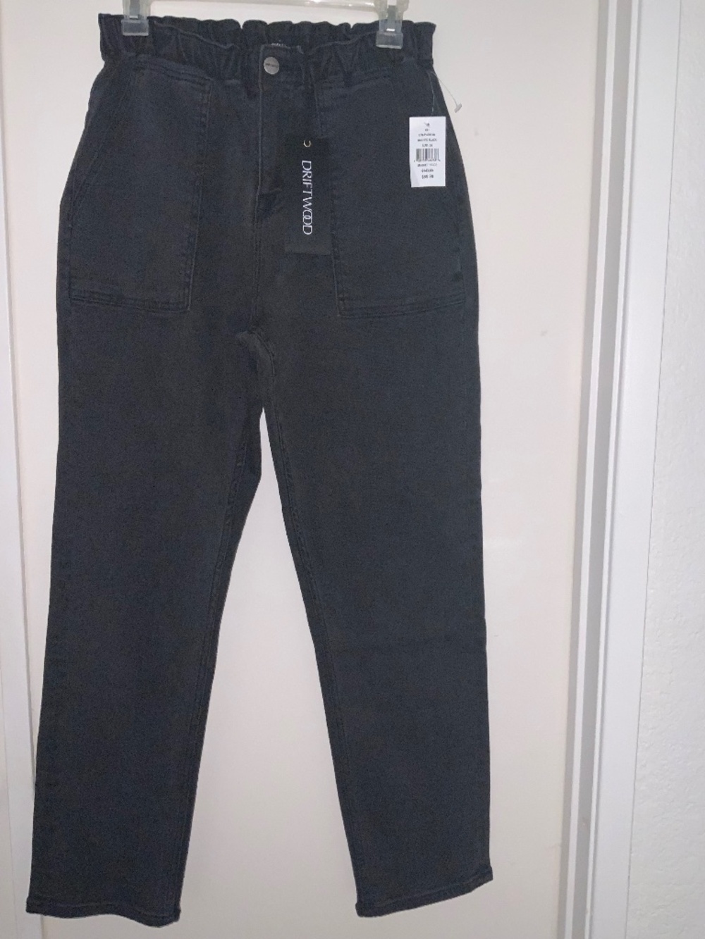 Women’s Driftwood Black Washed Denim Paper Bag Jeans - Size: 29